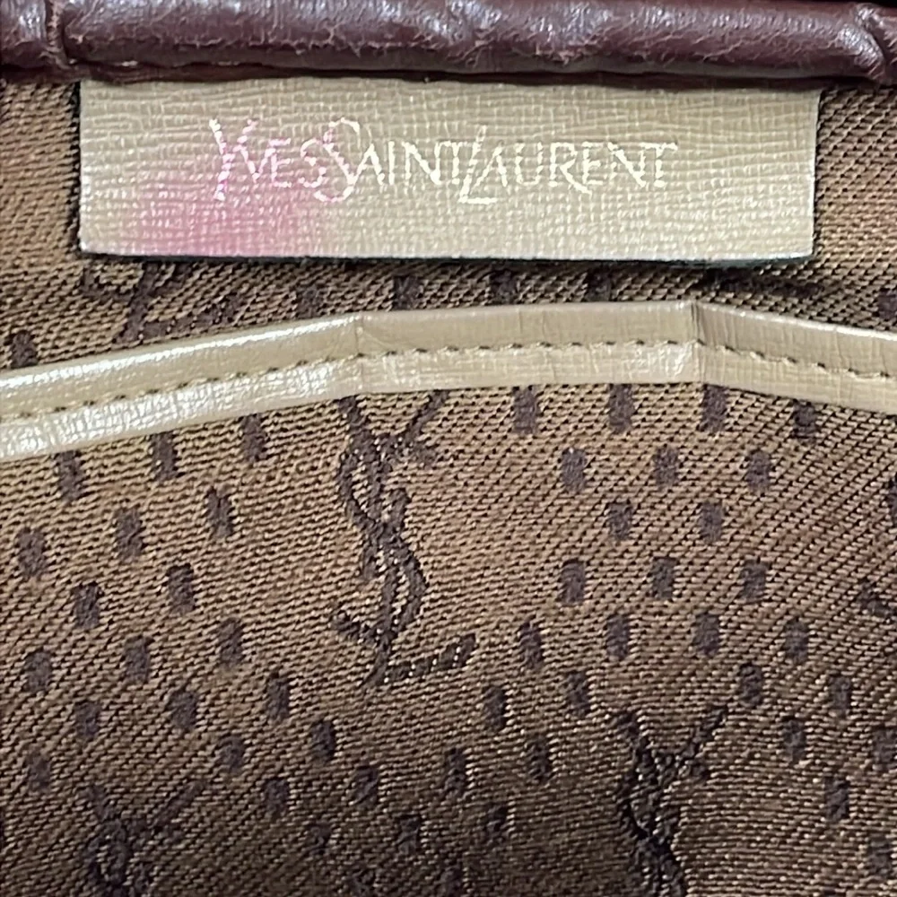 Vintage YSL Yves Saint Laurent Zip Pouch Clutch Toiletry Case Bag